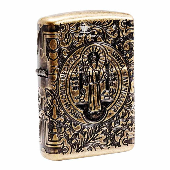 Isqueiro Constantine Zippo 29719 Armor® St. Benedict frente