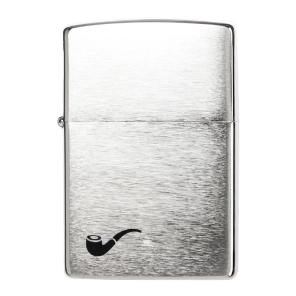 Isqueiro Zippo Classic Pipe Brushed Chrome 200PL de frente